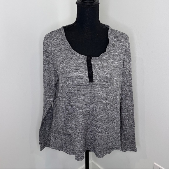 Sonoma Sleepwear Heather Gray Long Sleeve Top (L) - Picture 2 of 6